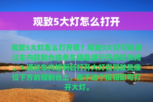 观致5大灯怎么打开