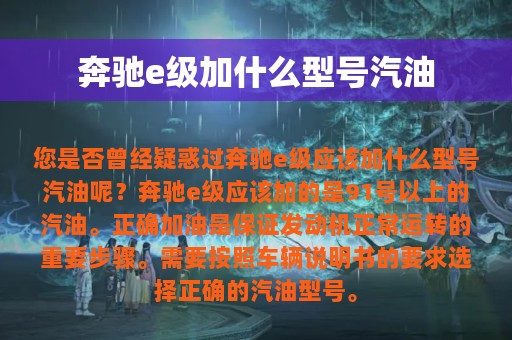 奔驰e级加什么型号汽油