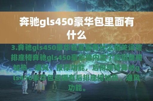 奔驰gls450豪华包里面有什么