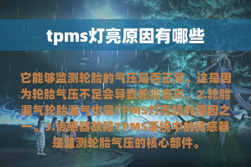 tpms灯亮原因有哪些