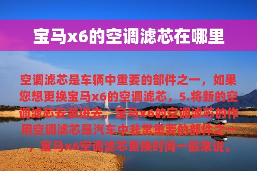 宝马x6的空调滤芯在哪里