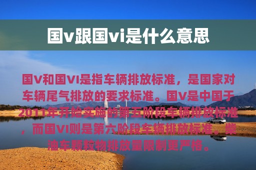 国v跟国vi是什么意思