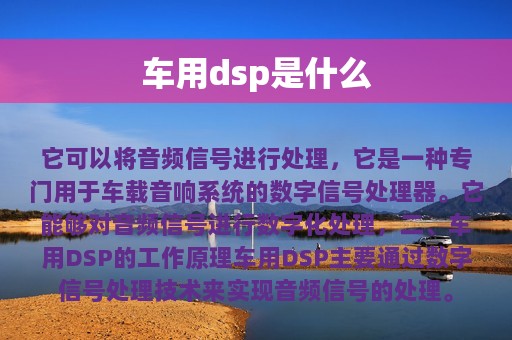 车用dsp是什么