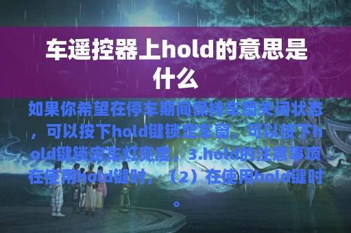 车遥控器上hold的意思是什么