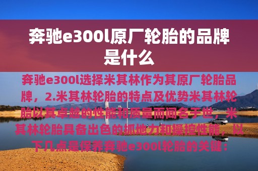 奔驰e300l原厂轮胎的品牌是什么