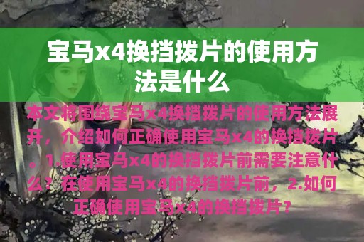 宝马x4换挡拨片的使用方法是什么