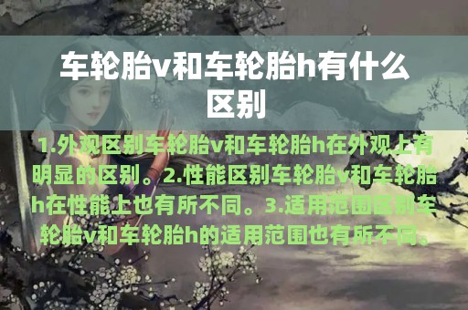 车轮胎v和车轮胎h有什么区别