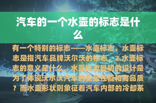 汽车的一个水壶的标志是什么