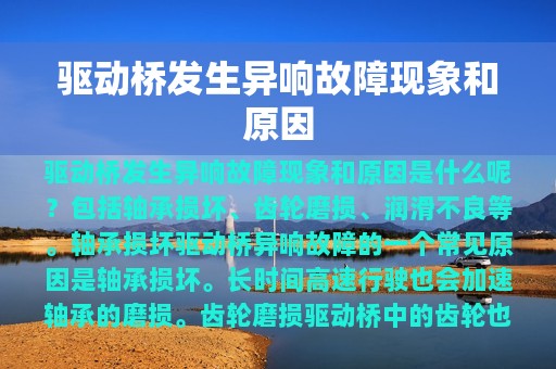 驱动桥发生异响故障现象和原因