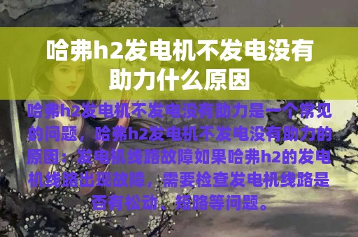 哈弗h2发电机不发电没有助力什么原因