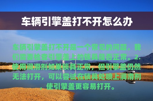 车辆引擎盖打不开怎么办