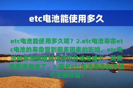 etc电池能使用多久