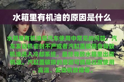 水箱里有机油的原因是什么