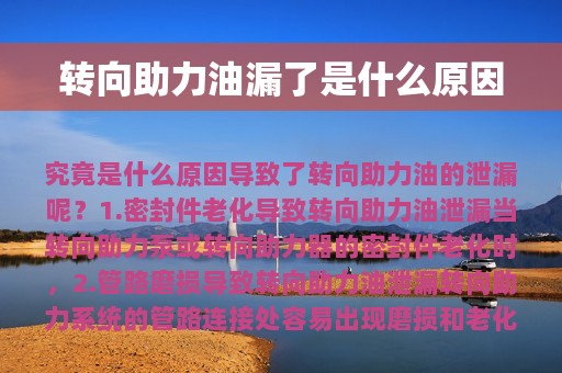 转向助力油漏了是什么原因