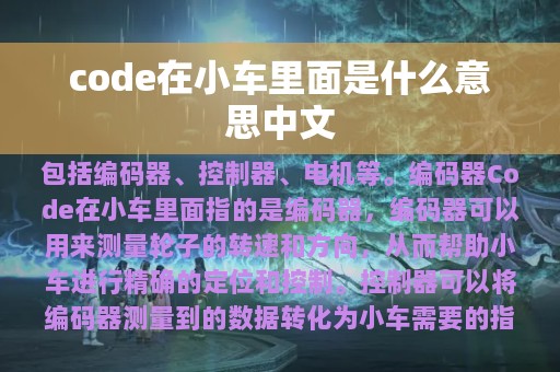 code在小车里面是什么意思中文