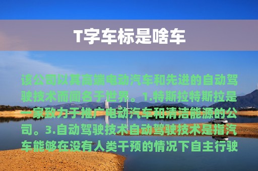 T字车标是啥车