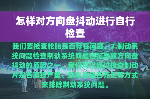 怎样对方向盘抖动进行自行检查