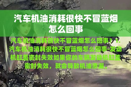 汽车机油消耗很快不冒蓝烟怎么回事