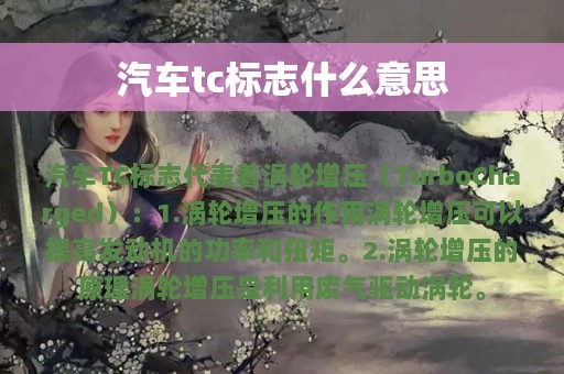 汽车tc标志什么意思