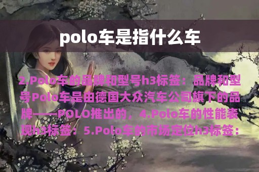 polo车是指什么车