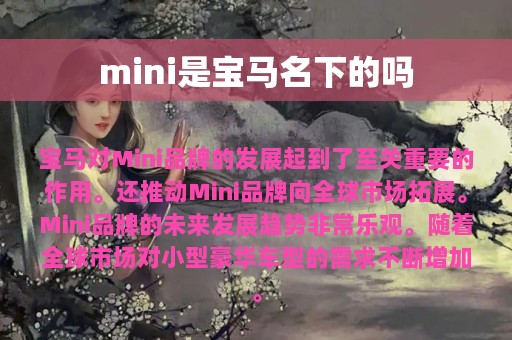 mini是宝马名下的吗