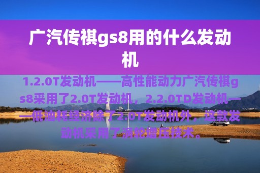 广汽传祺gs8用的什么发动机