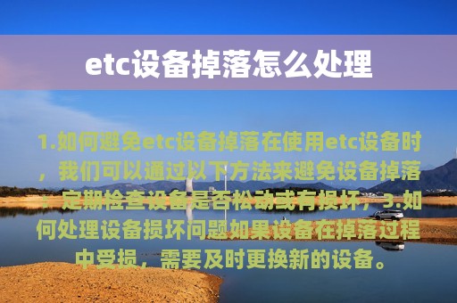 etc设备掉落怎么处理