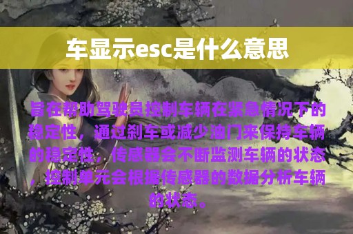 车显示esc是什么意思