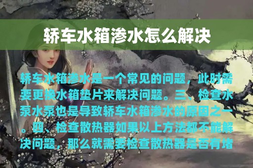 轿车水箱渗水怎么解决