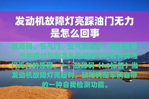 发动机故障灯亮踩油门无力是怎么回事