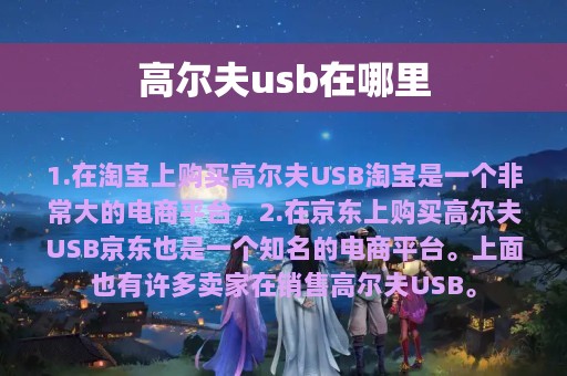 高尔夫usb在哪里