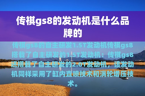 传祺gs8的发动机是什么品牌的