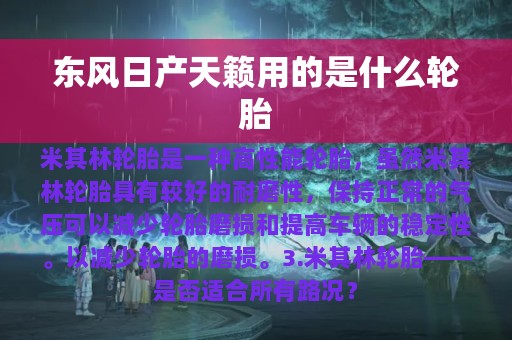 东风日产天籁用的是什么轮胎