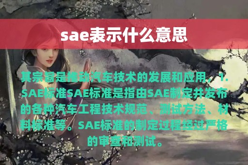 sae表示什么意思