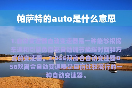 帕萨特的auto是什么意思