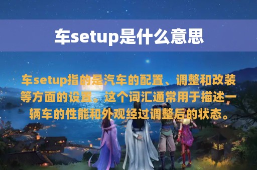 车setup是什么意思