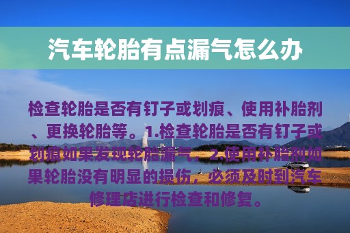 汽车轮胎有点漏气怎么办