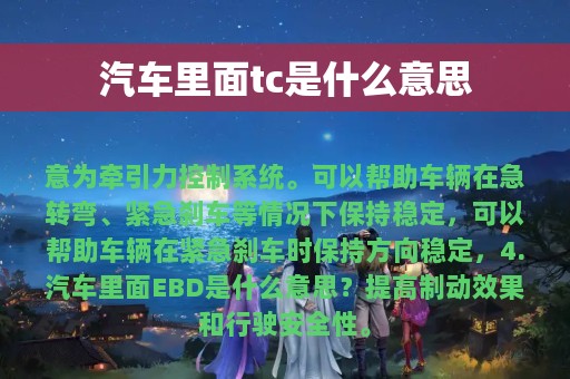 汽车里面tc是什么意思