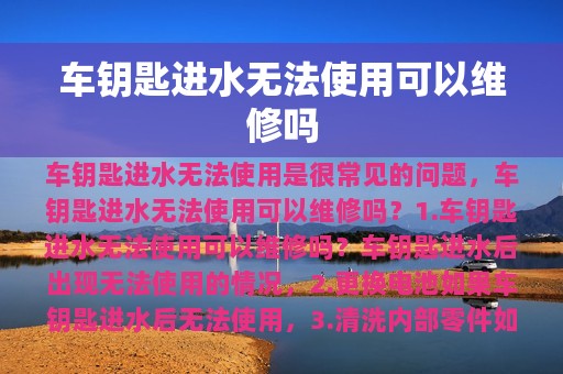 车钥匙进水无法使用可以维修吗