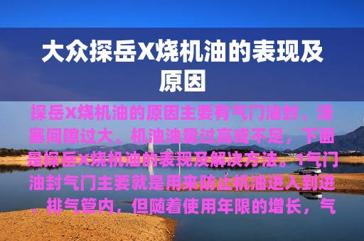 大众探岳X烧机油的表现及原因