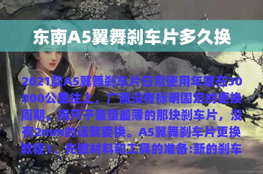 东南A5翼舞刹车片多久换