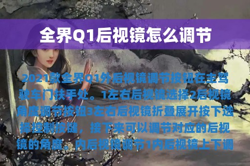 全界Q1后视镜怎么调节