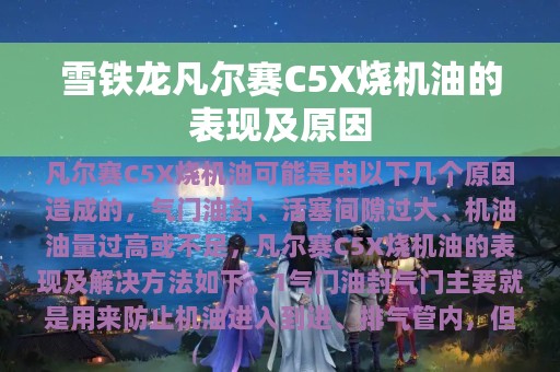 雪铁龙凡尔赛C5X烧机油的表现及原因