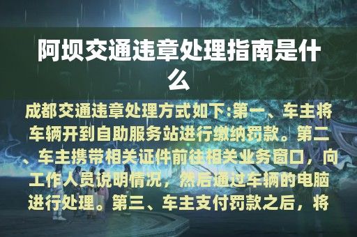 阿坝交通违章处理指南是什么