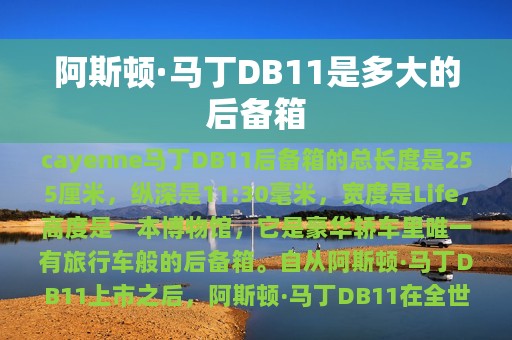 阿斯顿·马丁DB11是多大的后备箱