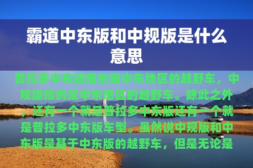 霸道中东版和中规版是什么意思