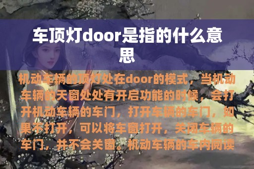 车顶灯door是指的什么意思