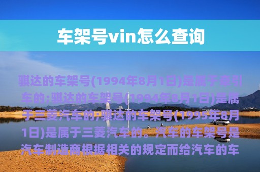 车架号vin怎么查询