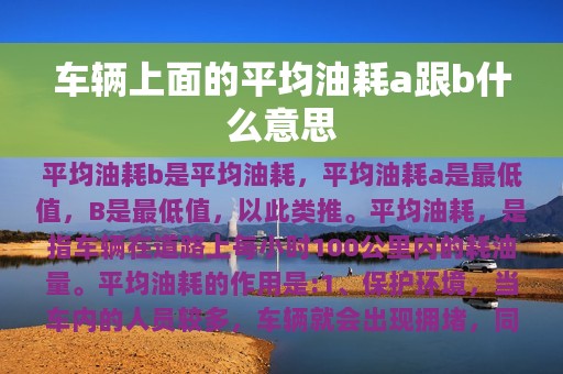 车辆上面的平均油耗a跟b什么意思