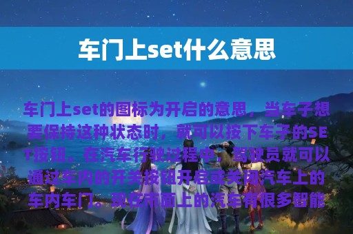 车门上set什么意思